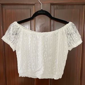 Hollister off the shoulder lace crop top